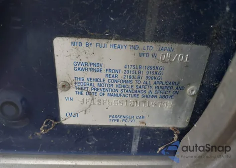 2002 Subaru Forester S from USA, damaged, VIN JF1SF65512H714793